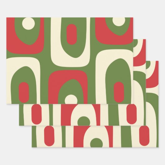 Minimale Kerstmis met Piquet Retro uit de middelee Inpakpapier Vel (Set)