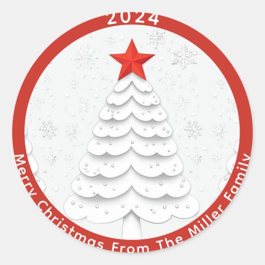 Minimale Kerstmis Ronde Sticker (Voorkant)