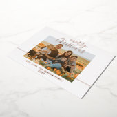 Minimale Kerstmis Script Familie Foto Folie Feestdagenkaart (Gedraaid)