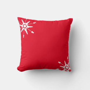 Minimale kerstsnowflakes Festive Reversible Kussen