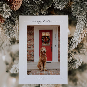 Minimale Kerstster Foto Vakantiewenskaart Feestdagenkaart