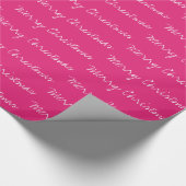 Minimale kersttypografie magenta wit cadeaupapier (Hoek)