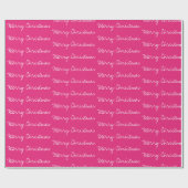 Minimale kersttypografie magenta wit cadeaupapier (Vlak)