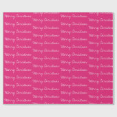 Minimale kersttypografie magenta wit cadeaupapier (Vlak)