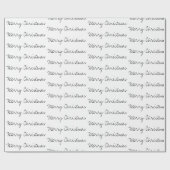 Minimale kersttypografie zwart wit cadeaupapier (Vlak)