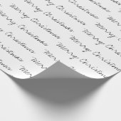 Minimale kersttypografie zwart wit cadeaupapier (Hoek)