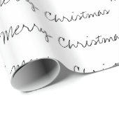 Minimale kersttypografie zwart wit cadeaupapier (Rol Hoek)