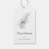 Minimale kerstWaterverf Botanisch Cadeaulabel (Voorkant)