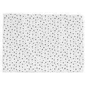 Minimale kerstzwarte en witte eenvoudige sterren groot cadeauzakje (Achterkant)