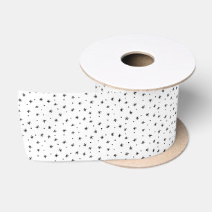Minimale kerstzwarte en witte eenvoudige sterren lint