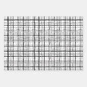 Minimale kerstzwarte en witte tekentafel inpakpapier vel (Voorkant 3)