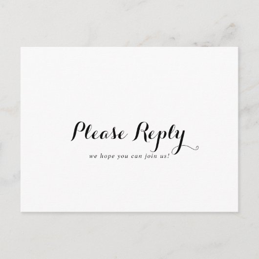 Minimale keuze uit zwart-wit menu RSVP (Voorkant)