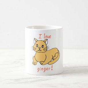 Minimale klap Ik hou van Mok met gemberkattenkoffi
