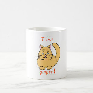 Minimale klap Ik hou van Mok met gemberkattenkoffi