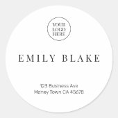 Minimale Klassieke Bedrijfssticker Ronde Sticker (Voorkant)