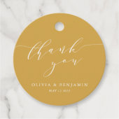 Minimale klassieke gele weddenschap Hartelijk dank Bedankjes Labels (Voorkant)