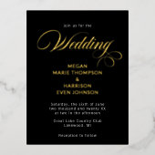 Minimale klassieke huwelijksuitnodiging folie uitnodiging briefkaart (Voorkant)