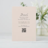 Minimale klassieke moderne QR-code bruiloft detail Informatiekaartje (Staand voorkant)