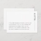 Minimale klassieke weddenschap met cadeau informatiekaartje (Voorkant / Achterkant)