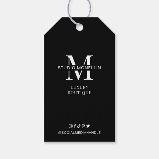 Minimale kleding tegen zwarte en witte prijs Hang Cadeaulabel (Voorkant)