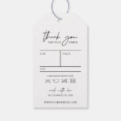 Minimale kleding tegen zwarte en witte prijs Hang Cadeaulabel (Achterkant)