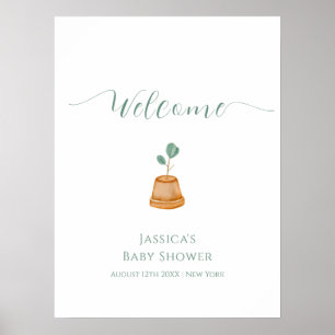 Minimale Kleine Spruit Tuin Baby Shower Welkom Poster