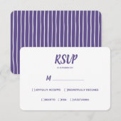 Minimale Kleur Ultraviolet Bruiloft RSVP Maaltijd  (Voorkant / Achterkant)