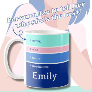 Minimale kleurenblok Beschrijf haar persoonlijkhei Koffiemok