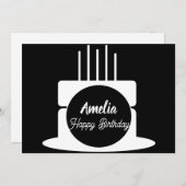 Minimale kleuring van de Birthday Cake Party Feestdagenkaart (Voorkant / Achterkant)