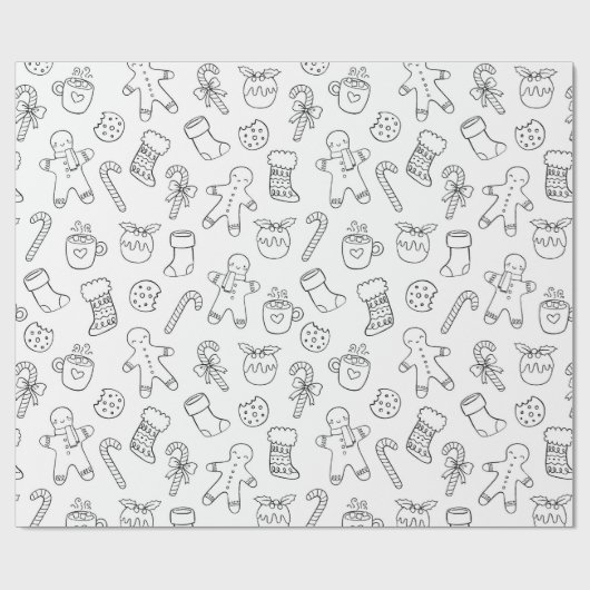 Minimale kleuromslag met kerstfeestdag cadeaupapier (Vlak)