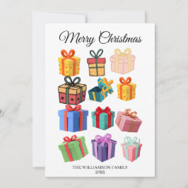 Minimale Kleurrijke Cadeaus Kerstkaart