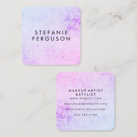 Minimale kleurrijke grunge vierkante visitekaartje (Voorkant / Achterkant)