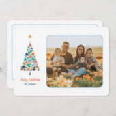 Minimale kleurrijke kerstboomkerstkaart (Voorkant / Achterkant)