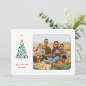 Minimale kleurrijke kerstboomkerstkaart (Staand voorkant)