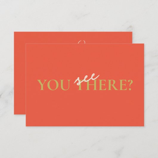 Minimale Kleurrijke Oranje Script Responskaart RSVP Kaartje (Voorkant / Achterkant)