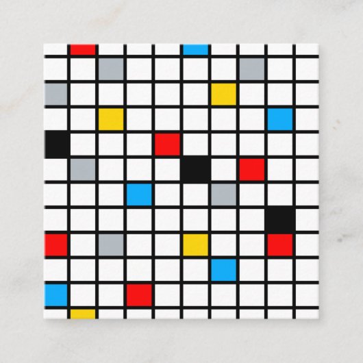 Minimale klonen van de retro-mozaïekkleur vierkante visitekaartje (Voorkant)