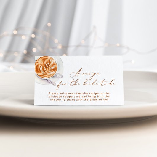 Minimale koffierecept voor de bruid informatiekaartje