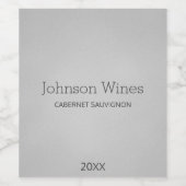 Minimale kool met korrelige textuur wijn etiket (Enkel label)