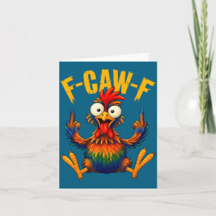Minimale kraai haan grappige vogel kip kaart
