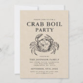 Minimale krabbenboil  Stijl uitnodigen Kaart (Voorkant)