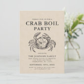 Minimale krabbenboil  Stijl uitnodigen Kaart (Staand voorkant)