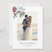 Minimale krans vakantie bruiloft aankondiging (Voorkant)