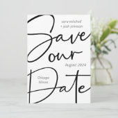 Minimale laag draagbaar script: datum opslaan save the date (Staand voorkant)
