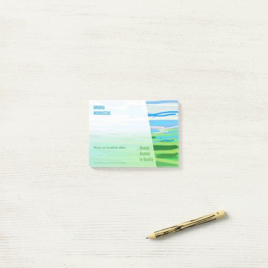 Minimale landscaping slogan kunst  post-it® notes (Op bureau)