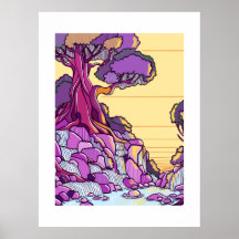 Minimale landschaps kunstprint