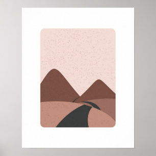 Minimale landschapsfoto van berglandschap poster