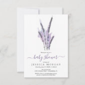 Minimale Lavendel Baby shower Invitation Kaart (Voorkant)