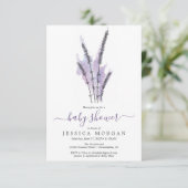 Minimale Lavendel Baby shower Invitation Kaart (Staand voorkant)