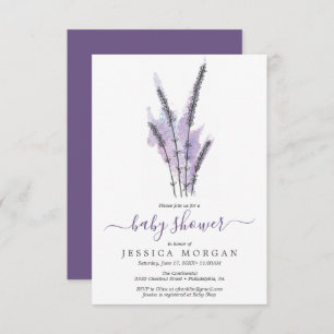 Minimale Lavendel Baby shower Invitation Kaart