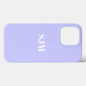 Minimale lavender lila aangepaste monogram initial Case-Mate iPhone case (Achterkant (horizontaal))